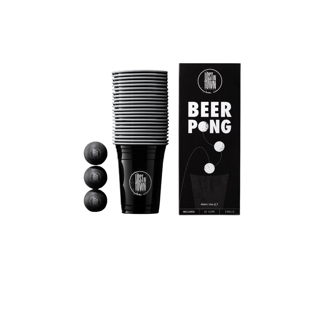 LOST IN TOWN BRANDED BEER PONG SET
